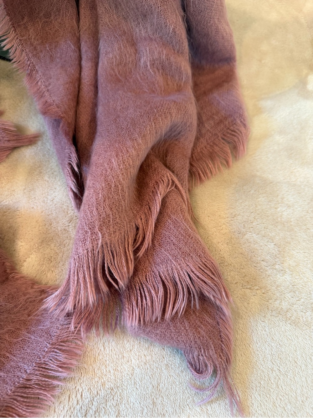 Free People Dusky Rose Fringe Wrap Scarf - Picture 3 of 5